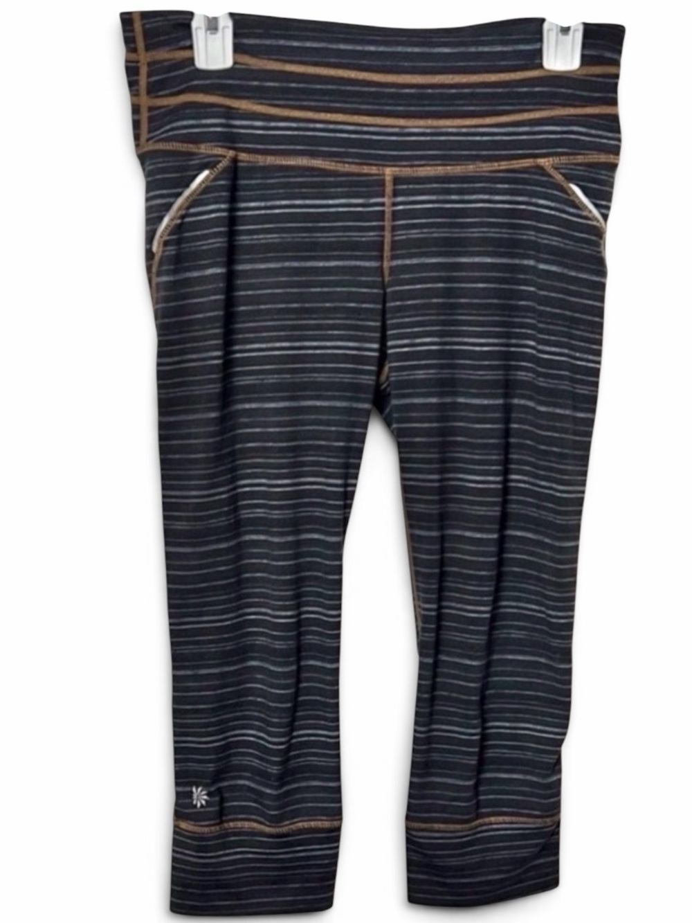 Athleta Striped Relay Capri Legging Size Medium